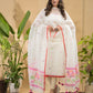 Light White Muslin Jamdani 2-Piece Set Kurti & Dupatta (UNSTITCHED) -761