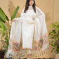 Cotton White Jamdani 2-Piece Set Kurti & Dupatta (UNSTITCHED) -790
