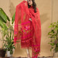 Chilli Red Jamdani 2-Piece Set Kurti & Dupatta (UNSTITCHED) -770