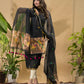 Dark Black Muslin Tissue Jamdani 2-Piece Set Kurti & Dupatta (UNSTITCHED) -775