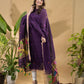 Grape Purple Linen Jamdani 2-Piece Set Kurti & Dupatta (UNSTITCHED) -751