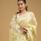Pale Yellow Cotton Silk Jamdani Saree - 021