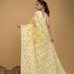 Pale Yellow Cotton Silk Jamdani Saree - 021
