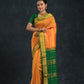 Handloom Korvai Silk Cotton Saree  |  Mustard Yellow