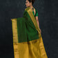 Handloom Korvai Silk Cotton Saree  |  Moss Green
