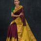 Handloom Handloom Silk Cotton Saree  |  Burgundy Red