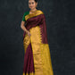 Handloom Handloom Silk Cotton Saree  |  Burgundy Red