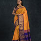 Handloom Korvai Silk Cotton Saree  |  Mustard Yellow