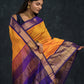 Handloom Korvai Silk Cotton Saree  |  Mustard Yellow