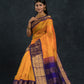 Handloom Korvai Silk Cotton Saree  |  Mustard Yellow