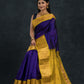 Handloom Korvai Silk Cotton Saree  |  Navy Blue