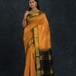 Handloom Korvai Silk Cotton Saree  |  Mustard Yellow