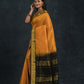 Handloom Korvai Silk Cotton Saree  |  Mustard Yellow