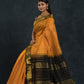 Handloom Korvai Silk Cotton Saree  |  Mustard Yellow