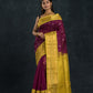 Pure Handloom Korvai Saree | Grape Purple and Golden Yellow