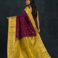 Pure Handloom Korvai Saree | Grape Purple and Golden Yellow