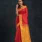 Handloom Korvai Silk Cotton Saree  |  Classic Red