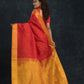 Handloom Korvai Silk Cotton Saree  |  Classic Red