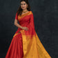 Handloom Korvai Silk Cotton Saree  |  Classic Red