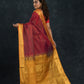 Handloom Korvai Silk Cotton Saree  |  Brick Red