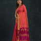Handloom Korvai Silk Cotton Saree  |  Watermelon Pink