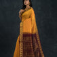 Handloom Korvai Silk Cotton Saree  |  Mustard Yellow