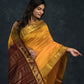 Handloom Korvai Silk Cotton Saree  |  Mustard Yellow