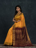 Handloom Korvai Silk Cotton Saree  |  Mustard Yellow