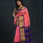 Pure Handloom Korvai Saree | Magenta Pink with Blue