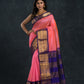 Pure Handloom Korvai Saree | Magenta Pink with Blue