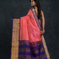 Pure Handloom Korvai Saree | Magenta Pink with Blue