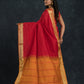 Handloom Korvai Silk Cotton Saree  |  Brick Red