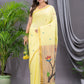 Handwoven Pure Jamdani Linen Saree  |  Sun Yellow