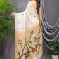 Handwoven Pure Jamdani Linen Saree  |  Warm Ivory