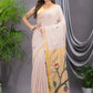 Handwoven Pure Jamdani Linen Saree  |  Warm Ivory