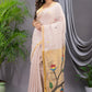 Handwoven Pure Jamdani Linen Saree  |  Warm Ivory