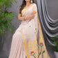 Handwoven Pure Jamdani Linen Saree  |  Warm Ivory