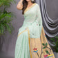 Handwoven Pure Jamdani Linen Saree  |  Sage Green