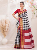 Ilkal Mercerized Cotton Saree with Maroon & Zari Border - 030