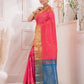 Handloom Korvai Silk Cotton Saree  |  Blush Pink