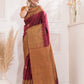 Silk Mark Certified Handloom Kanjivaram Silk Saree  |  Maroon Red