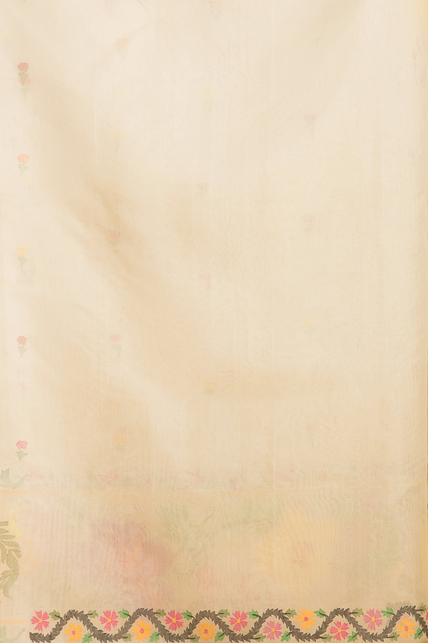 Hand Made Jamdani Saree With Antique White - 049