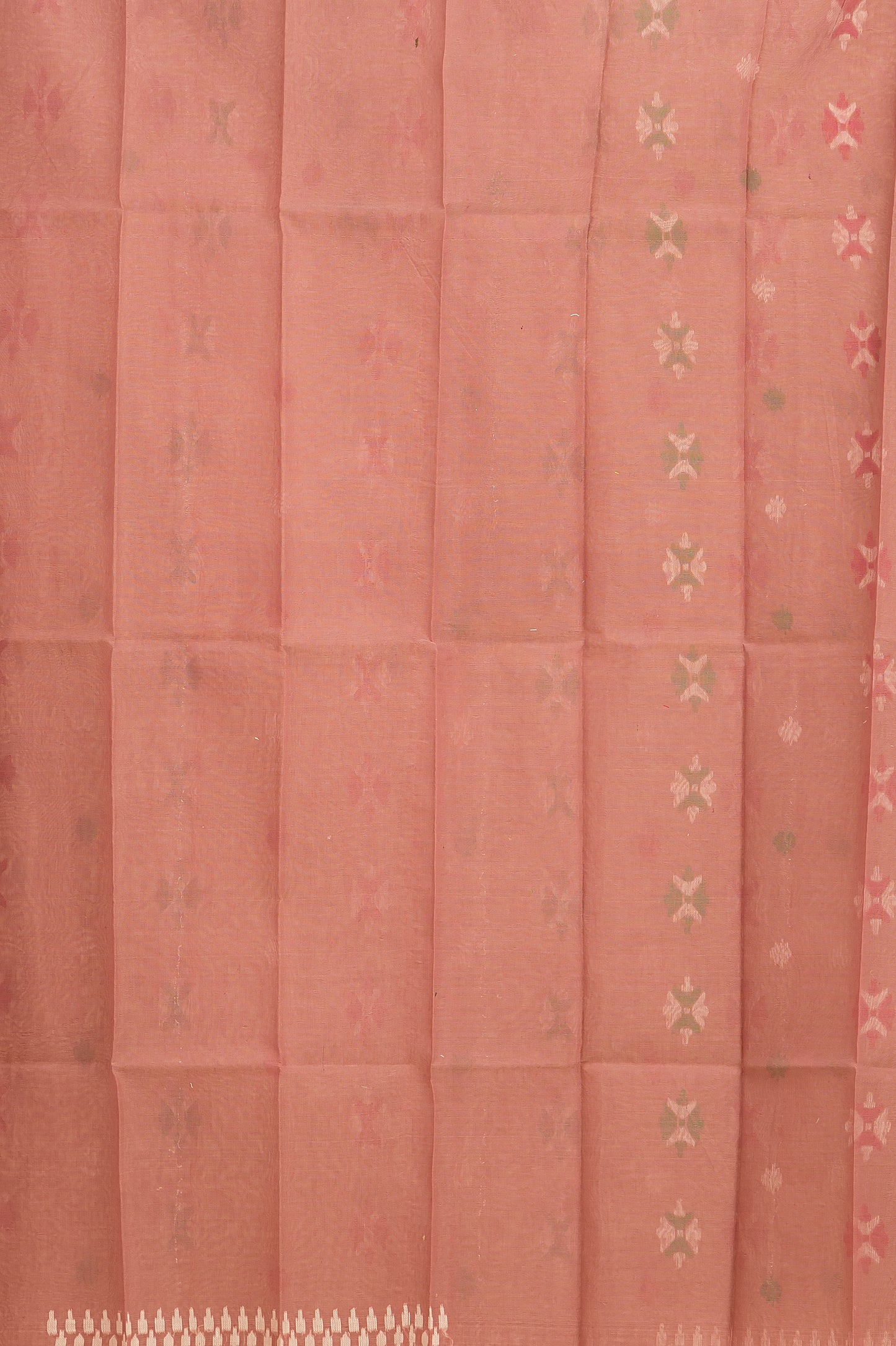 Hand Made Jamdani Saree With Light Pink - 099