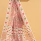 Hand Made Jamdani Saree With Light Pink - 099
