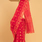 Hand Made Jamdani Saree With Classic Red - 101