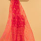 Hand Made Jamdani Saree With Classic Red - 101