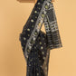 Hand Made Jamdani Saree With Rich Black - 093