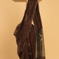 Hand Made Jamdani Saree With Umber Brown - 077