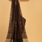 Hand Made Jamdani Saree With Umber Brown - 077