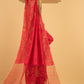 Hand Made Jamdani Saree With Passion Red - 078